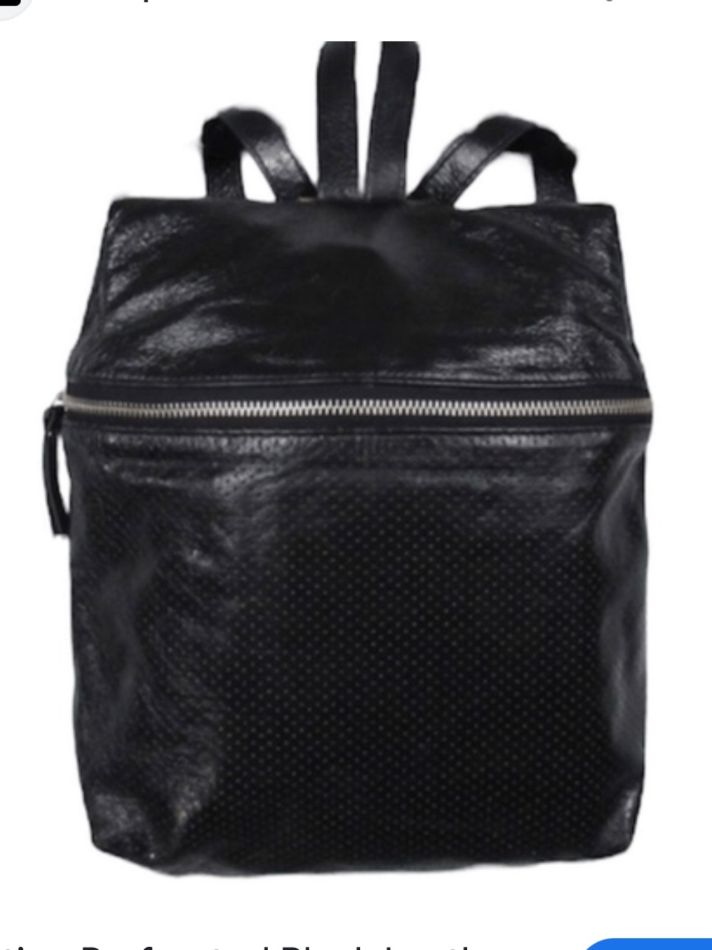 Latico Black Perforated Leather Riley Mini Backpack